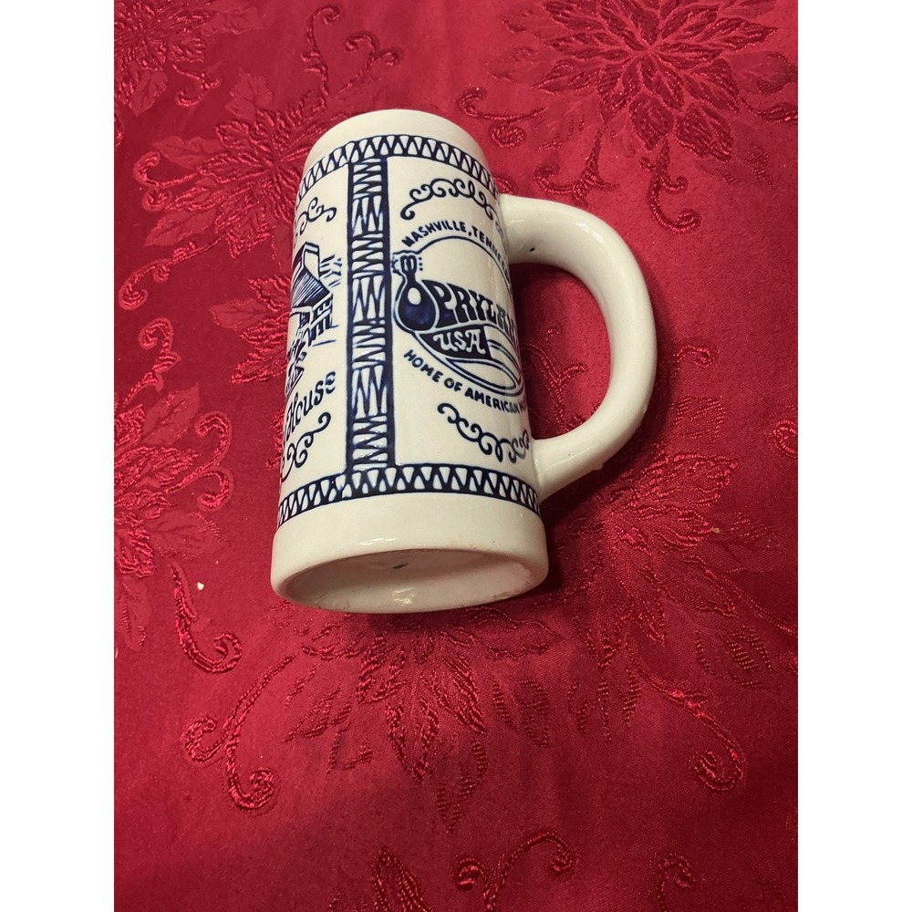 Vintage Opryland USA Grand Ole Opry House Nashville Beer Stein Mug Blue White